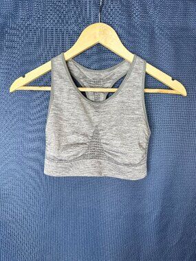 Sweaty Betty Stamina Heather Gray Sports Bra, Medium Gym Workout Soft Sports